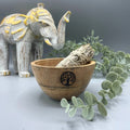 Wooden Ritual Offering Bowl - Tree of Life - 12x7cm