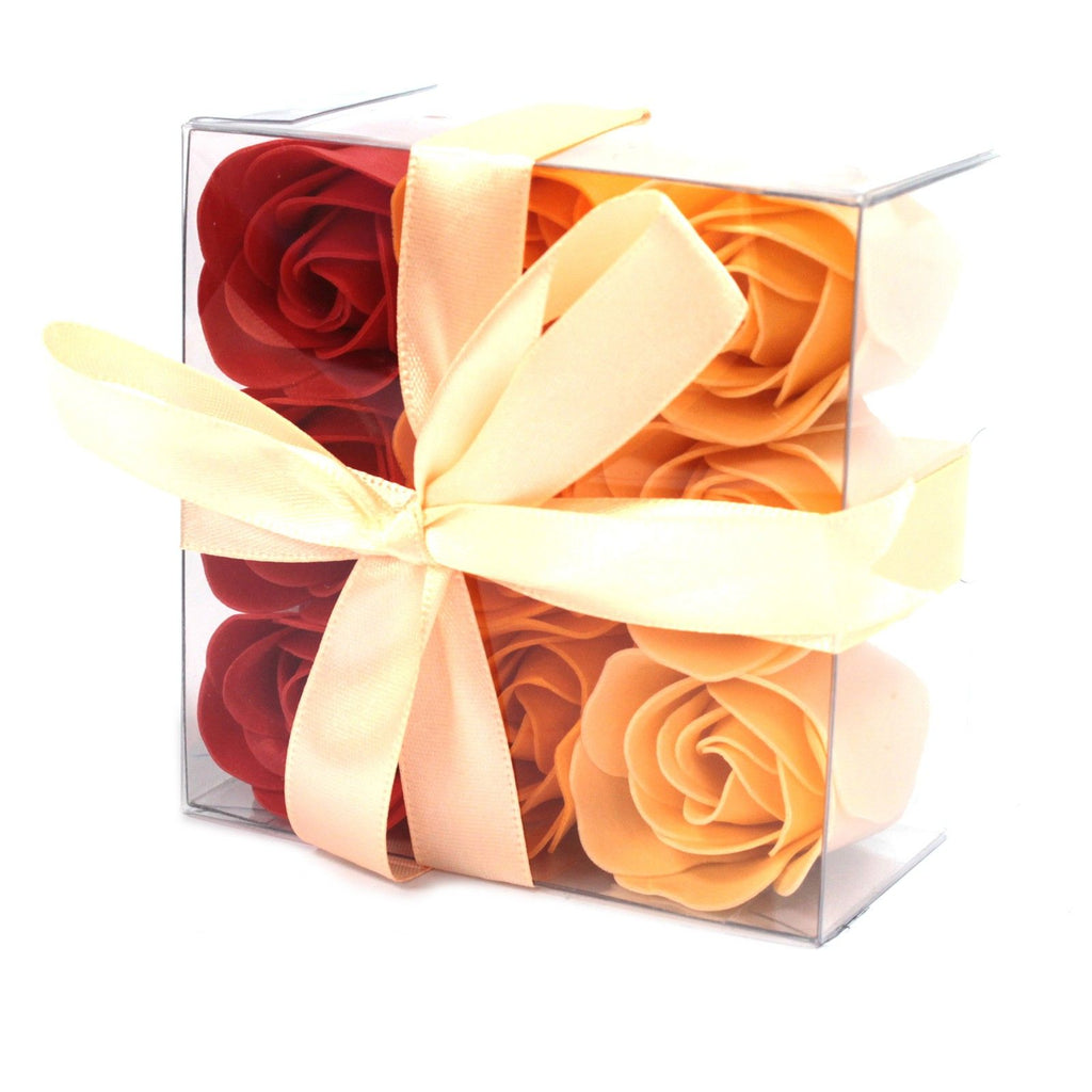 Set of 9 Soap Flower Box - Peach Roses – view 3