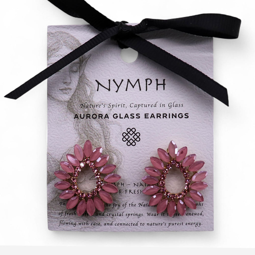 Soft Pink Vintage Glass Loop Earrings