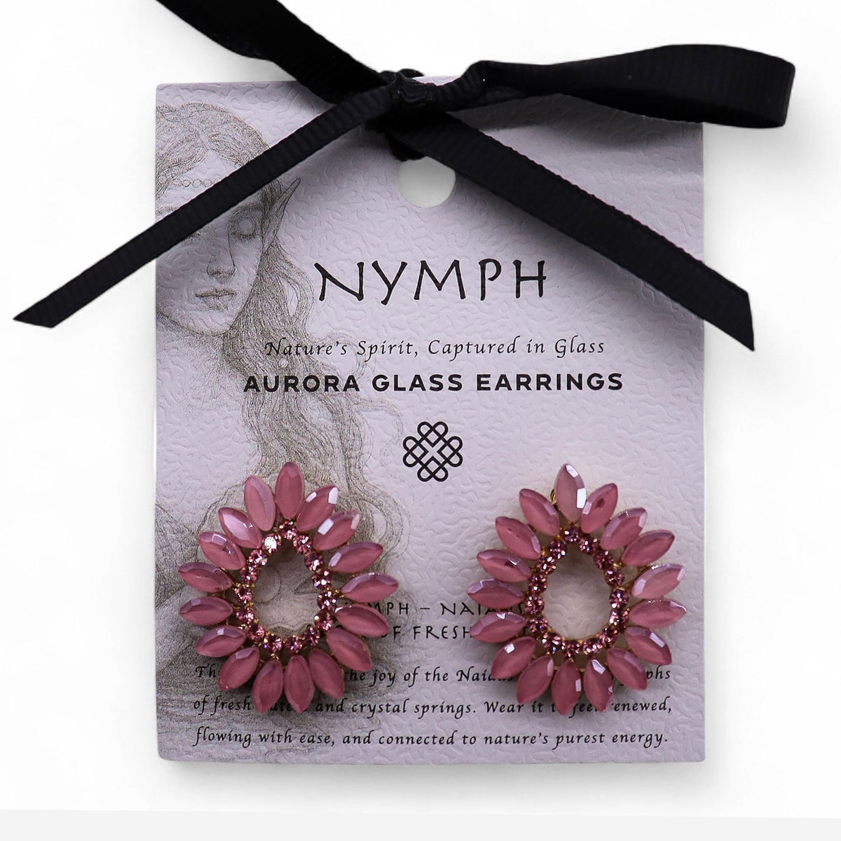 Soft Pink Vintage Glass Loop Earrings