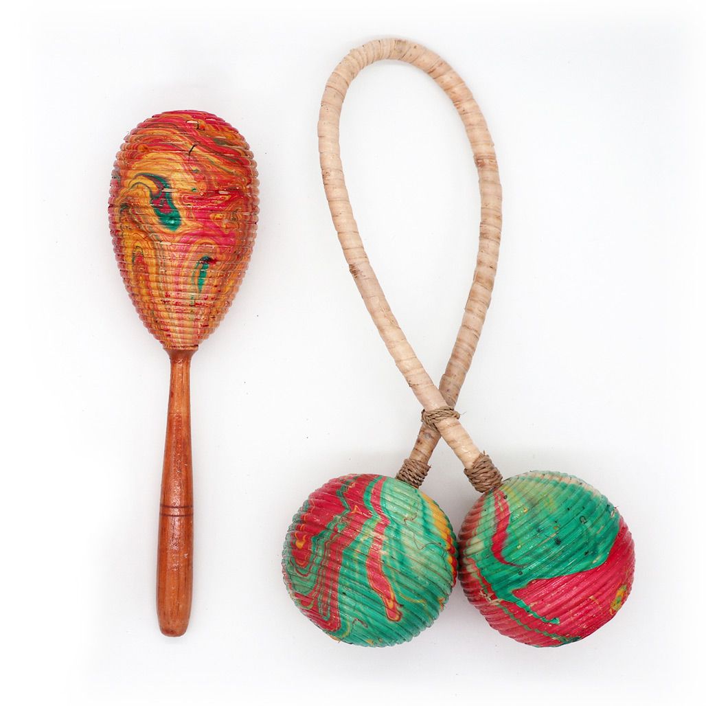 Single Maracas Rattle - Marbled Rattan