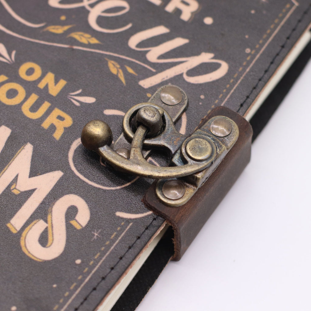 Leather Notebook, Never Give Up On Your Dreams – 17.5x13 cm – view 3