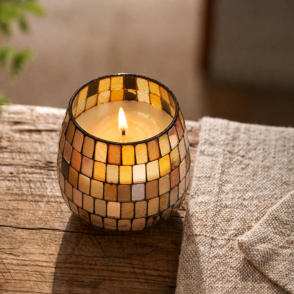 Small Glass Jar Candle - Amber Mosaic – view 2