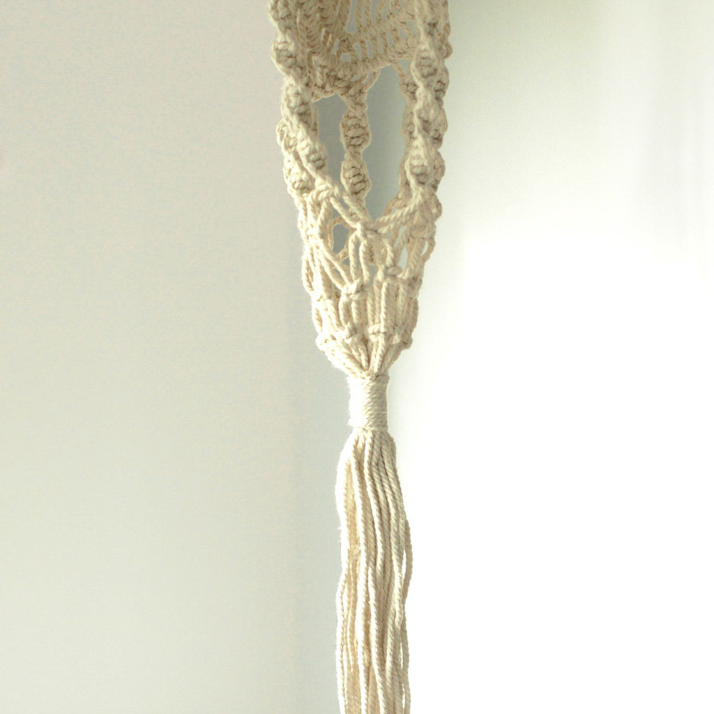 Macrame Plant Hanger with Rattan Hoop, 100cm – view 3