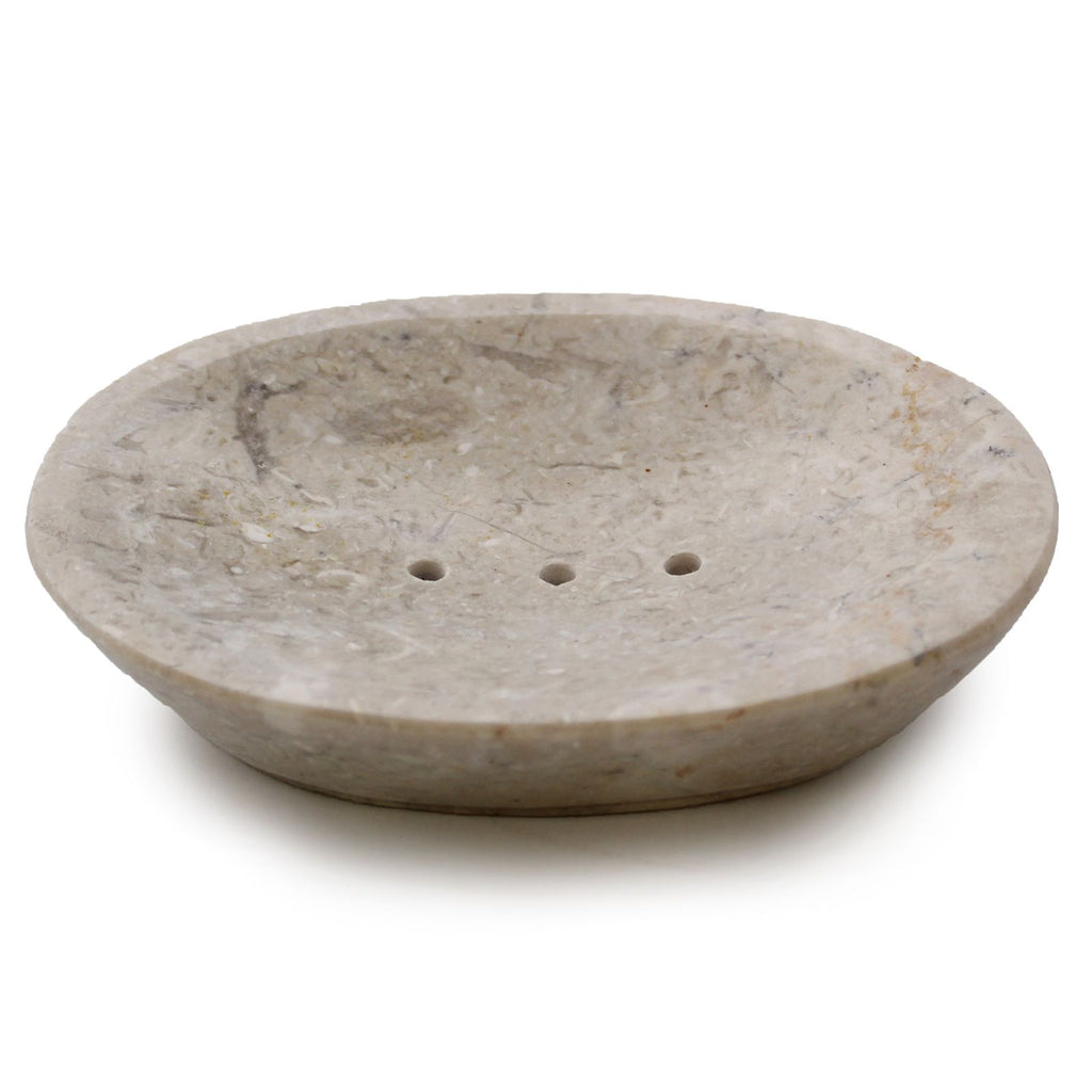Classic Oval Cream Marble Soap Dish – view 2