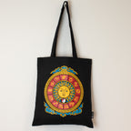 Zodiac Sun Cotton Tote Bag - Black – view 3