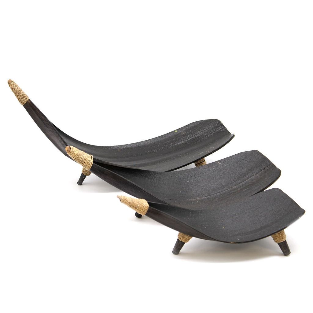 Coconut Leaf Fruit Bowl Set of 3 - Chocolate, 30 x 22 cm – view 6