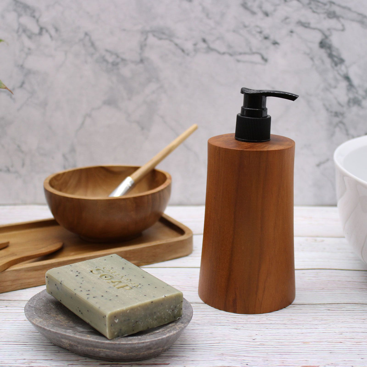 Natural Teakwood Soap Dispenser - Taper – view 12