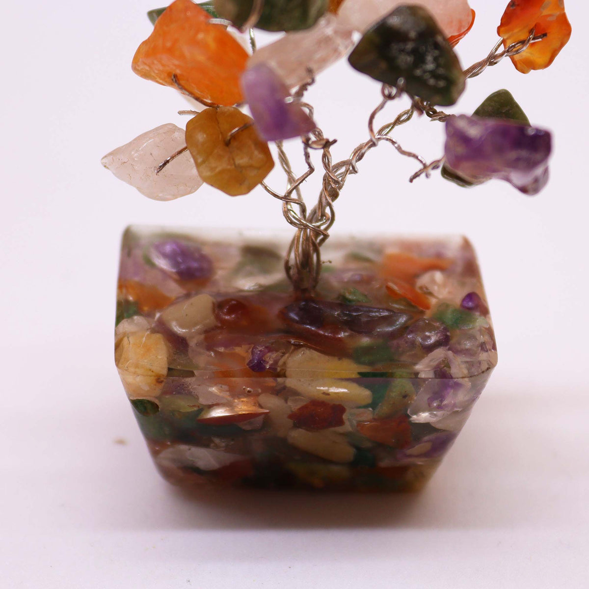 Mixed Gemstone Mini Tree on Orgonite Base, 15 Stones – view 3