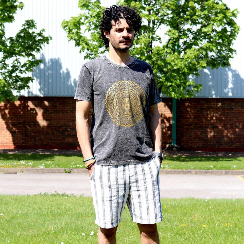 Nomad Sari Stonewashed T-Shirt - Mandala - Dark Grey - Medium – view 2