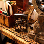 Leather Notebook, Never Give Up On Your Dreams – 17.5x13 cm