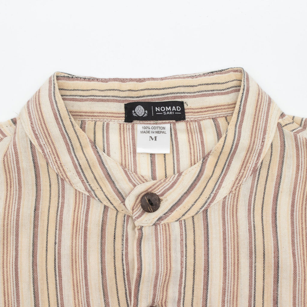 Nomad Sari Grandad Shirt - Brown Beige - Medium – view 3