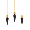 Secret Cavity Pendulum - Black Agate, Gold Plated