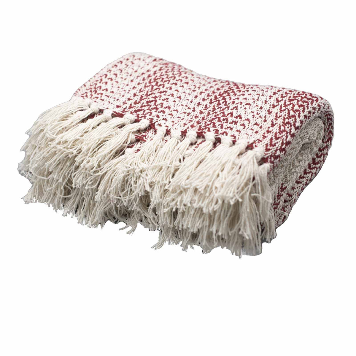 Ruby Two Tone Cotton Throw with Tassels 125 x 150 cm – view 4