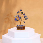 Sodalite Mini Gemstone Tree on Wood Base, 15 Stones – view 2
