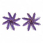 Nymph Lavender Flower Glass Earrings