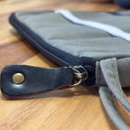 Canvas Travel Laptop Pouch - Olive - 24x33cm – view 3