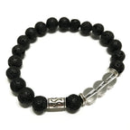 Lava Stone Bracelet with Tribal Charm and Rock Quartz – view 4