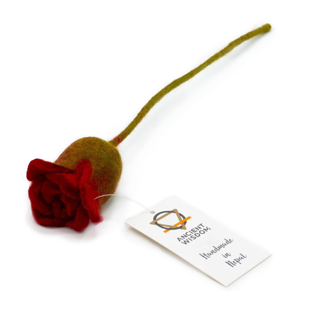 Set of 6 Felt Rose Stems - Red – view 2