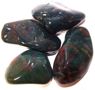 Pack of 24 Large Bloodstone Tumble Stones, B Grade