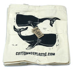 Large Natural Cotton Bag 38x42cm - Whales Print – view 4