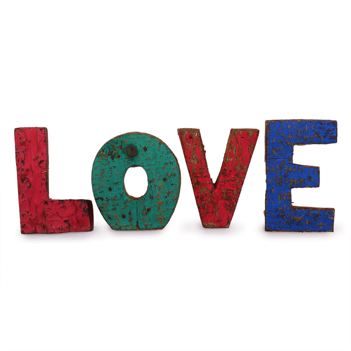 HOME - Colour Rustic Bark Letters (Set of 4)