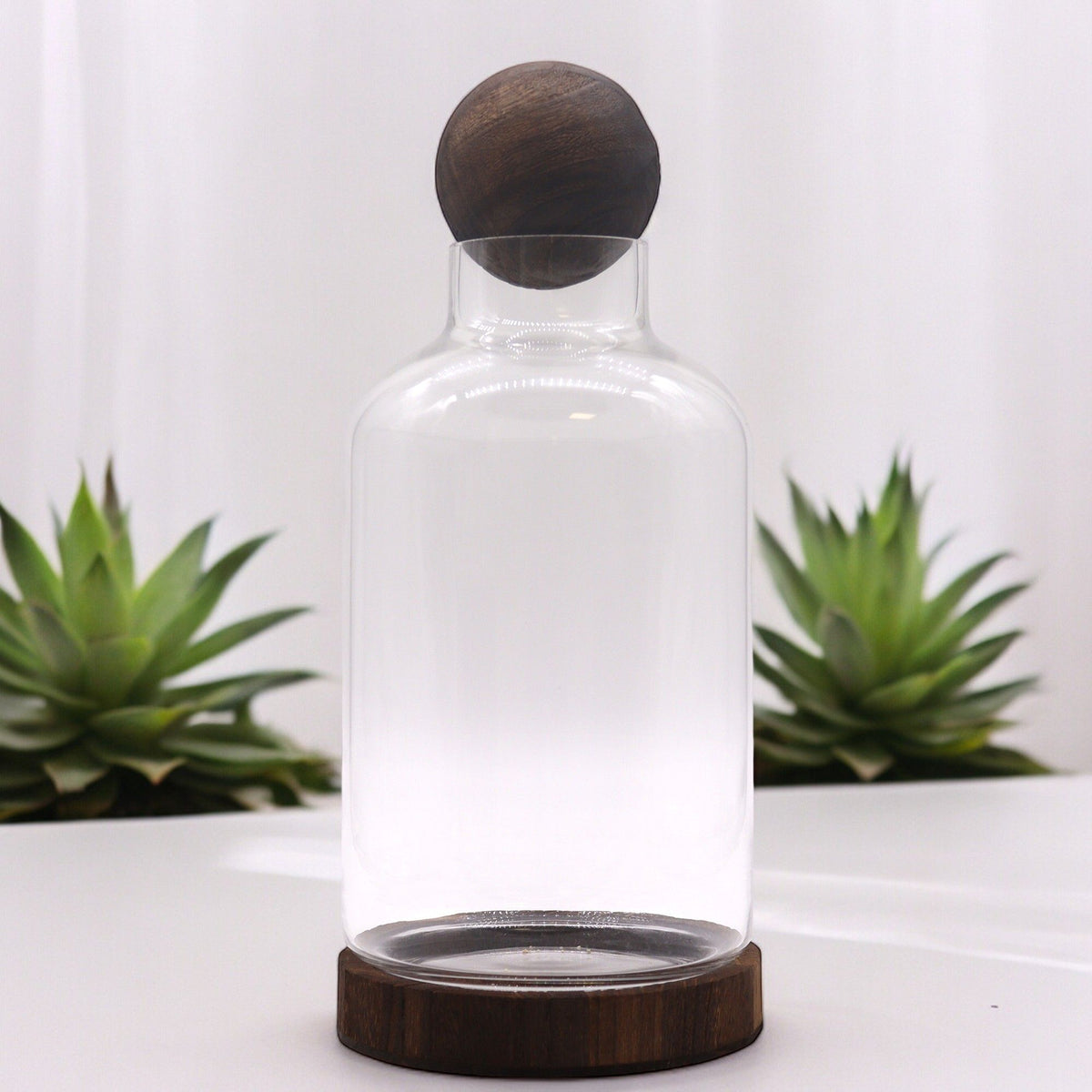 Large Ball Top Terrarium, Dark Tung Wood, 16x32cm – view 3