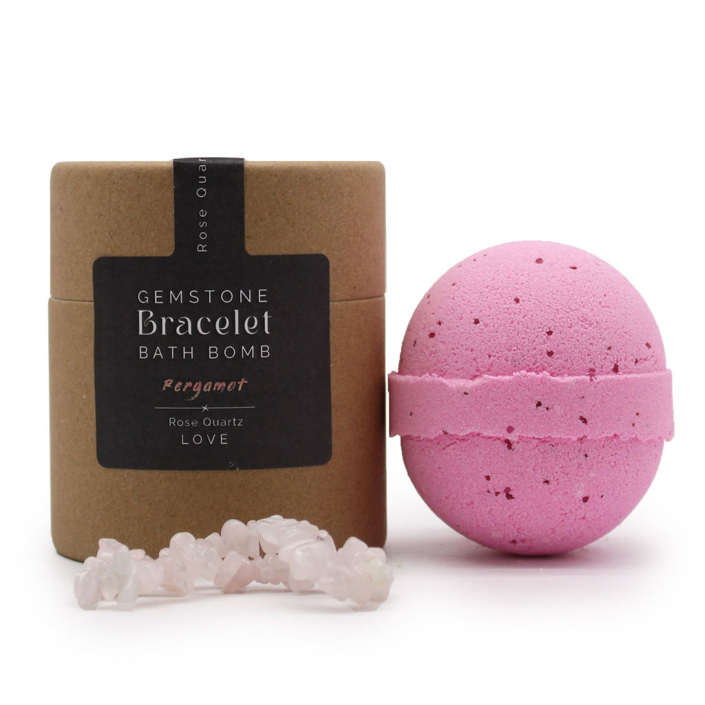 Rose Quartz Gemstone Bracelet Bath Bomb – view 3