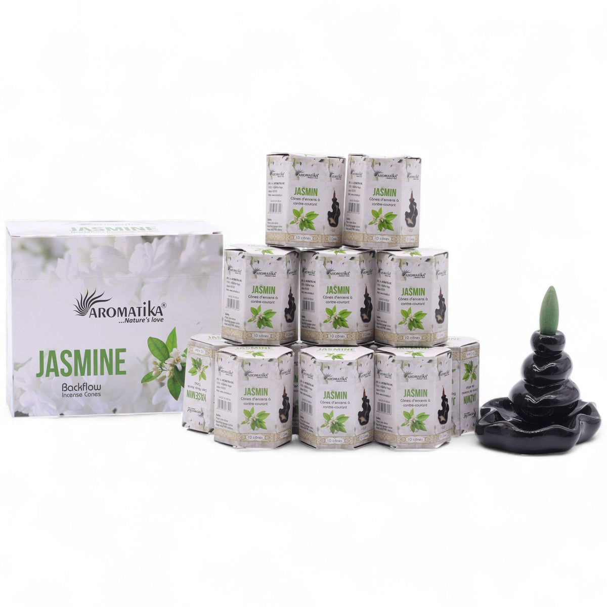 Aromatika Jasmine Backflow Incense Cones Pack of 10 – view 4