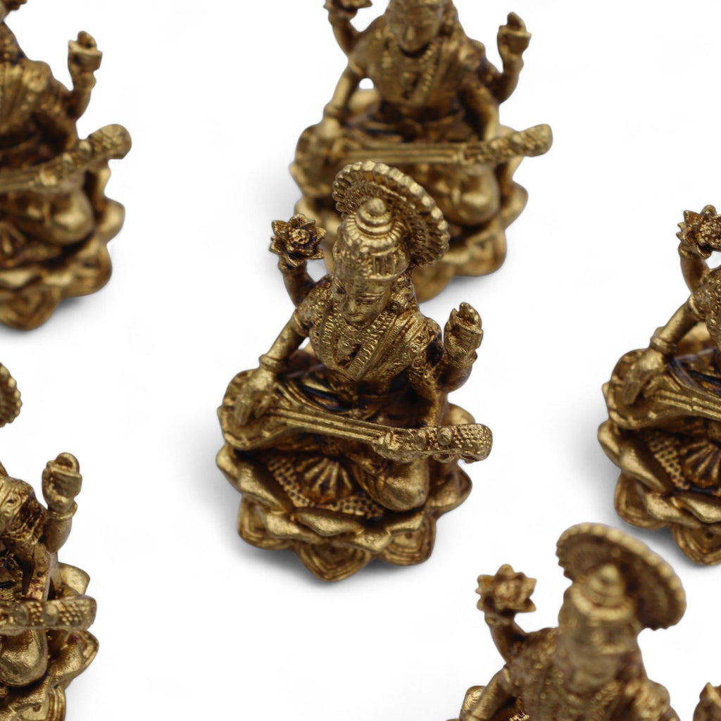 Brass Saraswati Miniature Statue - 34mm – view 5