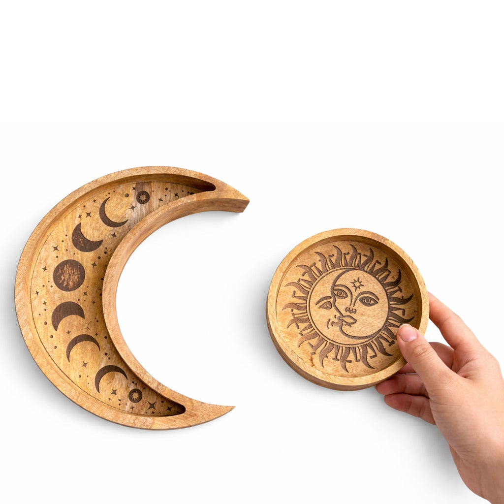 Moon and Sun Round Tray Set of 2 – view 2