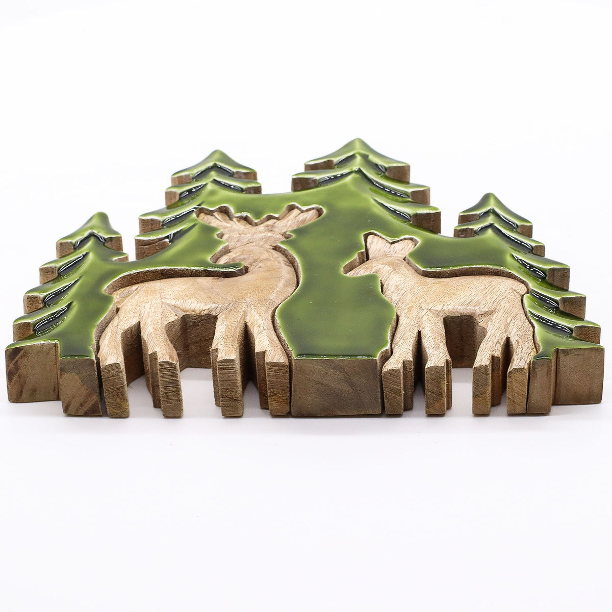 Two Deer in the Forest Wooden Decoration - 18 x 23 cm – view 8