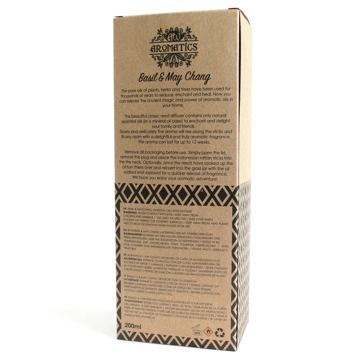 Basil and Maychang Essential Oil Reed Diffuser 200ml