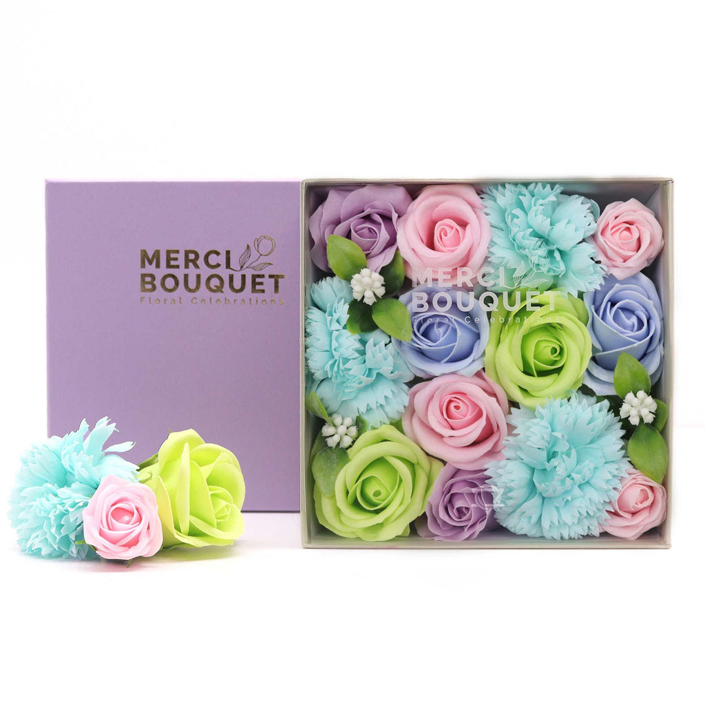 Square Soap Flower Gift Box - Baby Blessings Blue – view 5