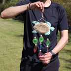 Aqua Turtle Carving & Capiz Shell Wind Chime – view 5
