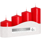 Red Graduated Pillar Candles 48mm Set of 4 – view 4