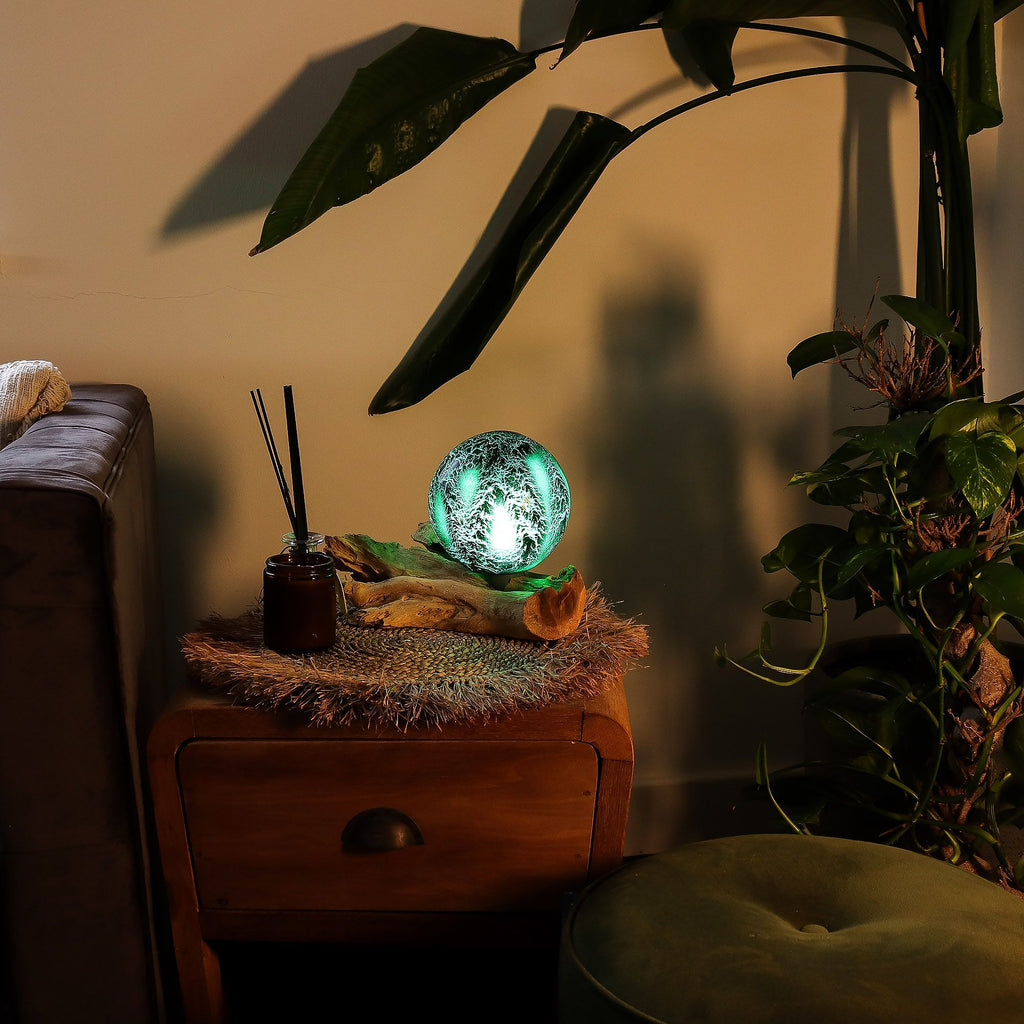 DriftGlow Lamp - Emerald Crackle Shade – view 5
