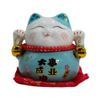 Money Cat Coin Bank on Cushion - Blue