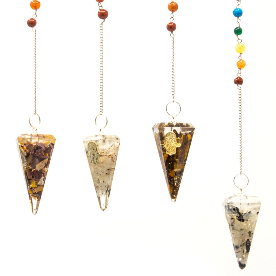 Orgonite Pendulum with Hamsa Design