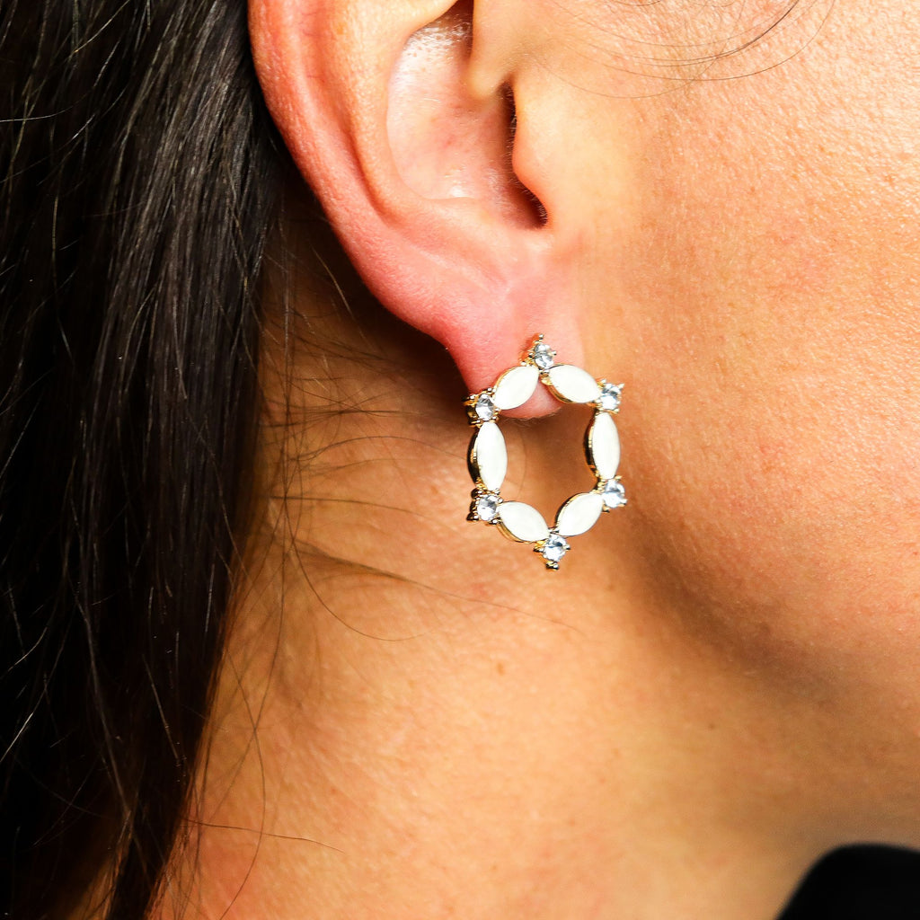 Nymph Pearl Loop Vintage Glass Earrings – view 2