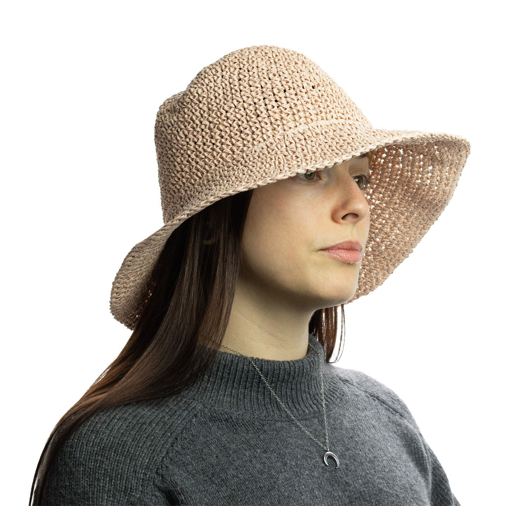 Nomad Sari Floppy Straw Sun Hat - Rose Blush – view 3