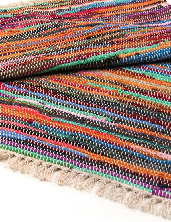Luxury Rag Rug, Natural - 155 x 90cm