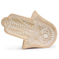 Mango Wood Long Tray 30x20.5cm, Hamsa Whitewash