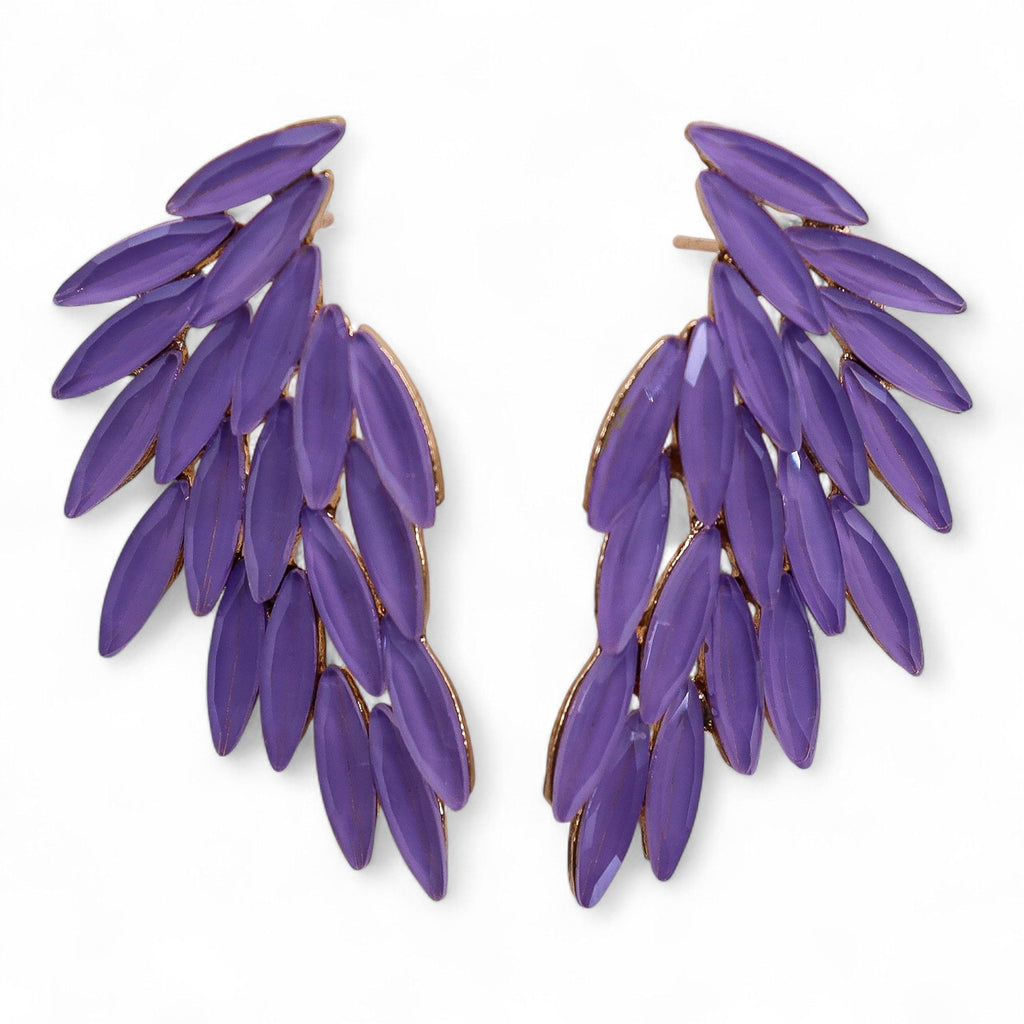Nymph Lavender Angel Wings Glass Earrings – view 2