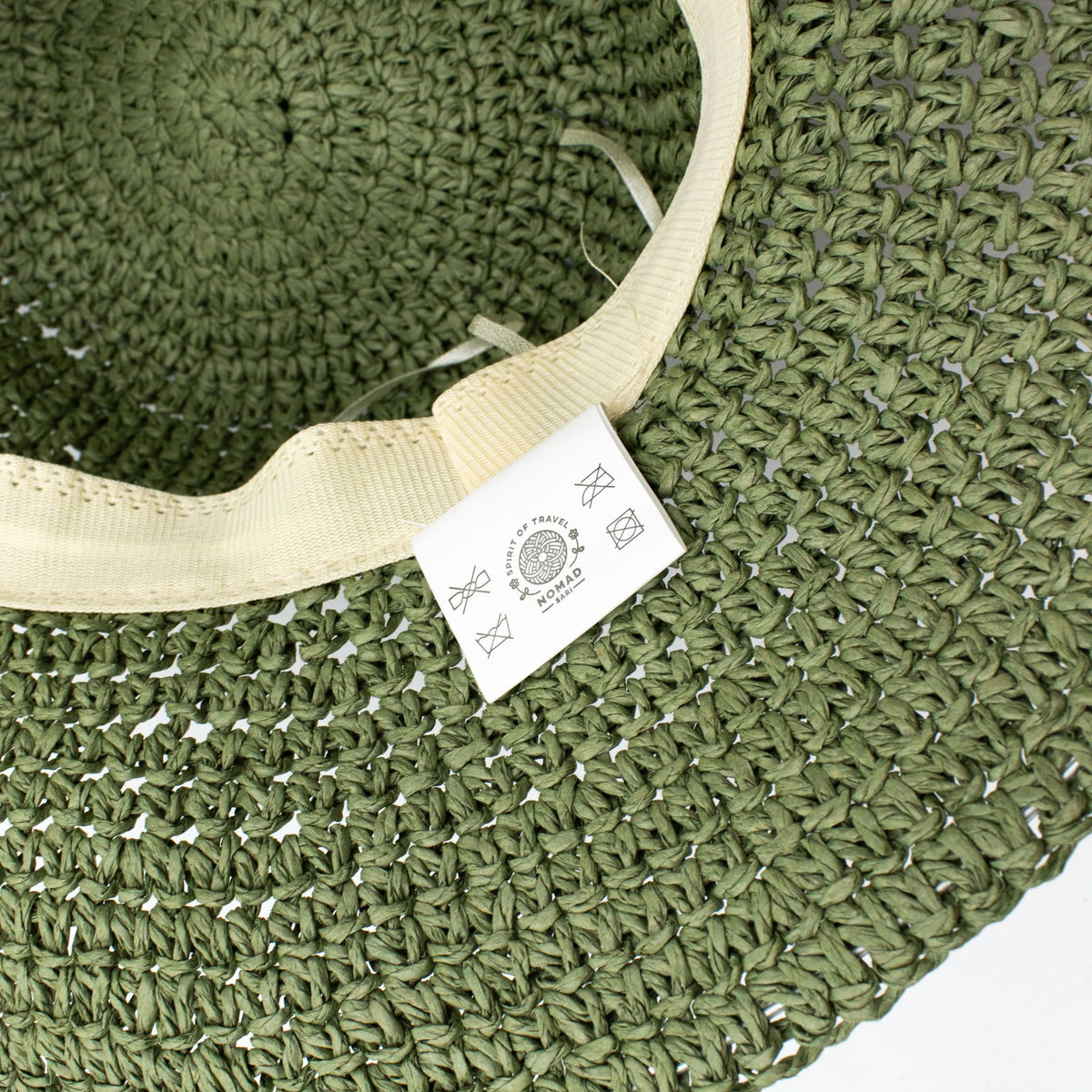 Nomad Sari Floppy Straw Sun Hat - Moss Green – view 6