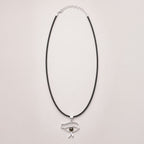 Eye of Cleopatra Iolite Pendant Necklace Silver Plated Cord – view 4