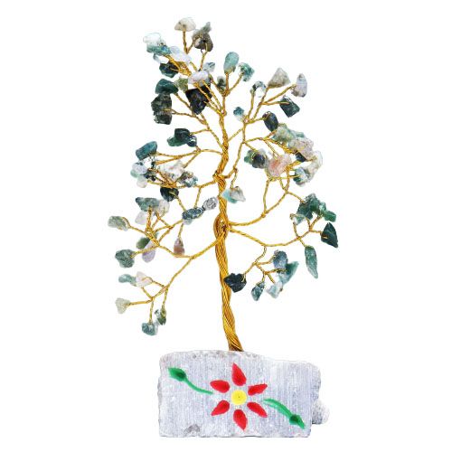 Moss Agate Gemstone Tree - 80 Stones - 15.5cm – view 2