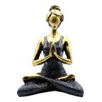 Yoga Lady Figure, Bronze and Black, 24 cm