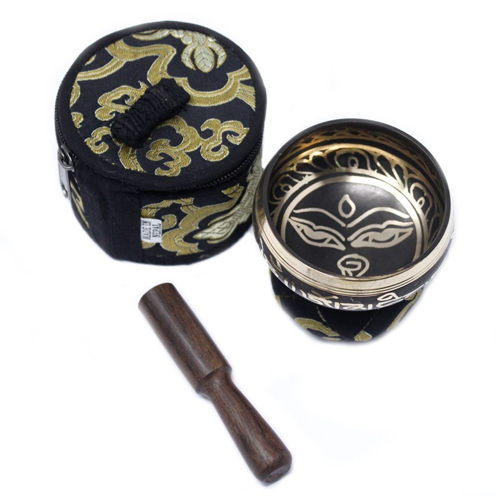 Mini Singing Bowl Gift Set - Black Pouch – view 3
