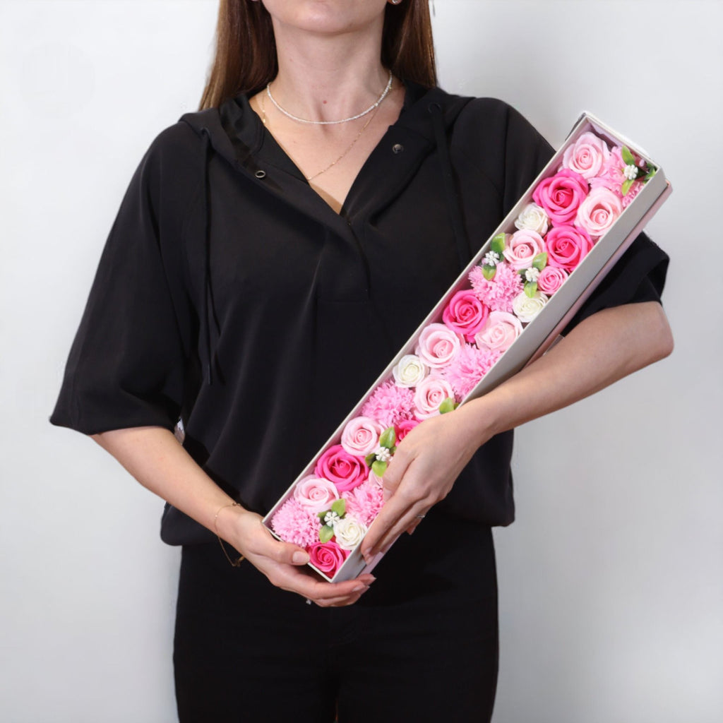 Extra Long Soap Flower Gift Box - Baby Blessings Pink – view 2